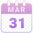 Marzo Fecha Calendario Icono