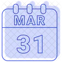 Marzo Fecha Calendario Icono