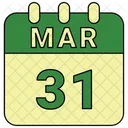 Marzo Fecha Calendario Icono