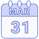 Marzo Fecha Calendario Icono