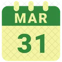 Marzo Fecha Calendario Icono