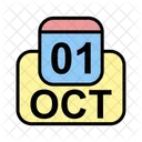 Octubre Calendario Fecha Icono