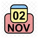 Noviembre Calendario Fecha Icono