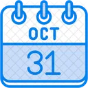 October Calendar Days Time And Date Icon