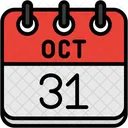 October Calendar Days Time And Date Icon