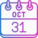 October Calendar Days Time And Date Icon