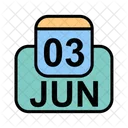 Junho Calendario Data Ícone