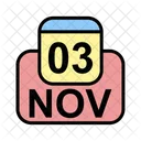 Noviembre Calendario Fecha Icono