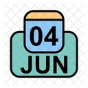 Junho Calendario Data Ícone