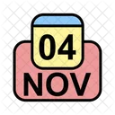 Noviembre Calendario Fecha Icono