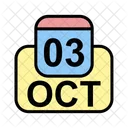 Octubre Calendario Fecha Icono