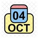 Octubre Calendario Fecha Icono