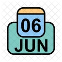 Junho Calendario Data Ícone