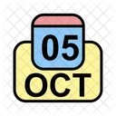 Octubre Calendario Fecha Icono