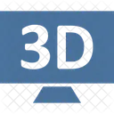 3 D Bildschirm LED Monitor Symbol