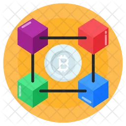 3d Connected Blockchain  Icon