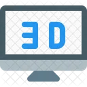 3 D Monitor Display Icon