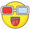 3 D Glasses Emoji 3 D Glasses Expression Emotag Icon