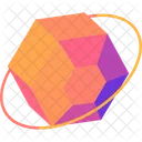 3D hexagon and round frame  Icon