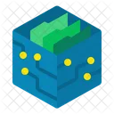D Model Artificial Cube Save Icon