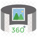 Panorama 3 D Recorrido Virtual 360 Multimedia Icono