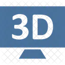 3 D Screen Led Monitor Icon