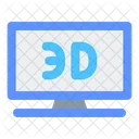 3 D Television Tv Media Icon