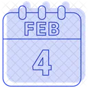 4 De Febrero 4 Fecha 4 De Febrero Icon