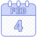 4 De Febrero 4 Fecha 4 De Febrero Icon