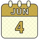 Junio Fecha Calendario Icon