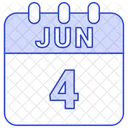 Junio Fecha Calendario Icon