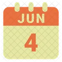 Junio Fecha Calendario Icono