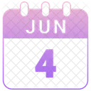 Junio Fecha Calendario Icon