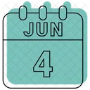 Junio Fecha Calendario Icon