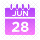 Junio Semana Hora Icono