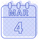 Marzo Fecha Calendario Icono