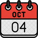 Octubre Dias Del Calendario Hora Y Fecha Icono