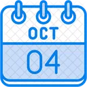 Octubre Dias Del Calendario Hora Y Fecha Icono