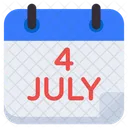 4 Juli Kalender Erinnerung Zeitplan Symbol