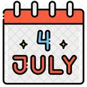 4 July American Independence Day Four July Icon