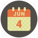 Junho Data Calendario Icon