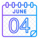 4 Juni Juni Kalendertag Symbol