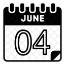4 Juni Juni Kalendertag Symbol