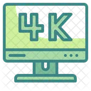 4 K Display 4 K Video Monitor Symbol