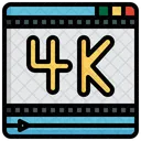 4 K Film High Definition Entertainment Icon