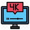 4 K Size Streaming High Definition Monitor Icon