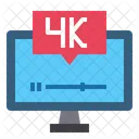 4 K Size Streaming High Definition Monitor Icon