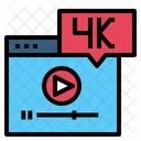 4 K Size Video High Definition Website Icon