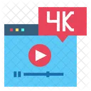 4 K Size Video High Definition Website Icon