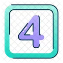 4 Number Number 4 Icon